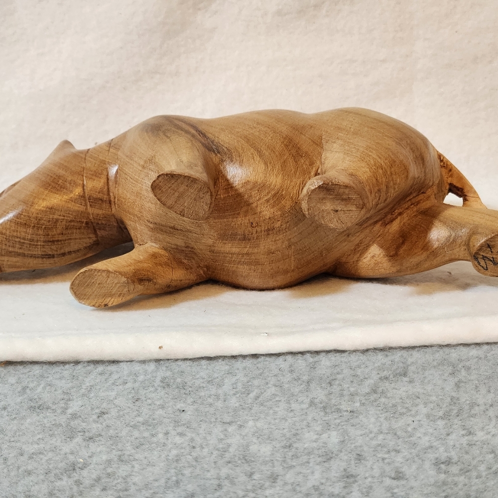 Hand‎ Carved Rinoceros Teak Wood - Picture 5 of 12